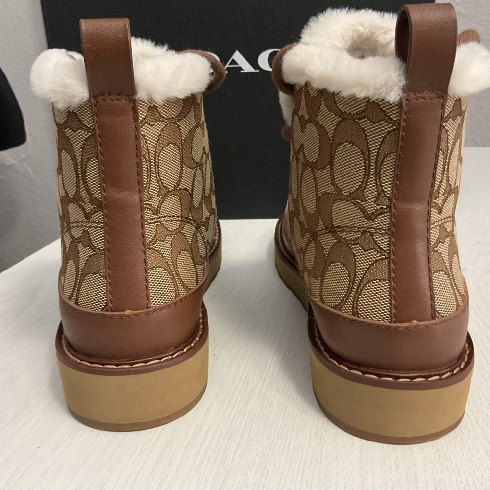 Coach Women's Tan and Brown Shearling Boots - Picture 5 of 8